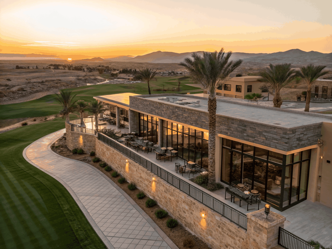 Well-maintained Southern California HOA community clubhouse and residential common area